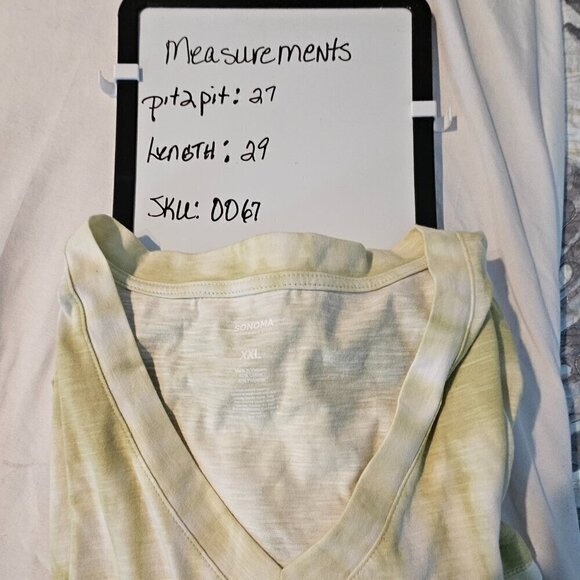 Sonoma Woman's Short Sleeve Tye Dyed T-Shirt, Size: XXL Color: Lime Green/White - Picture 7 of 7